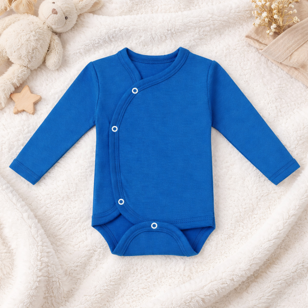 Body Bebé Prematuro con Mitones Azul Rey