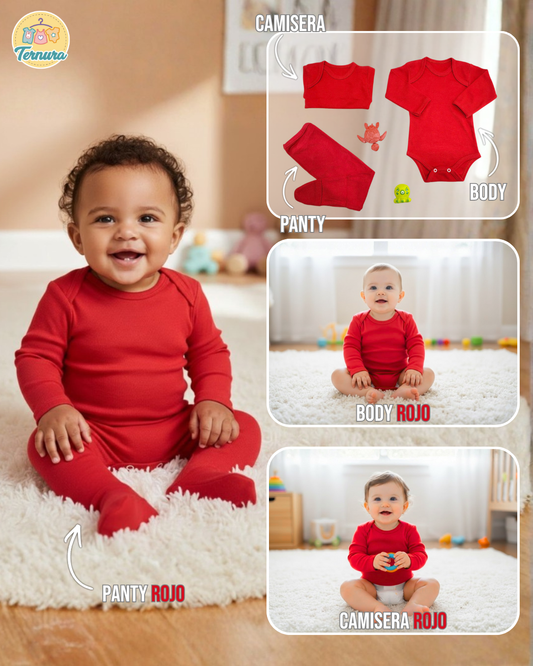👶Conjunto Body + Camiseta + Panty Infantil