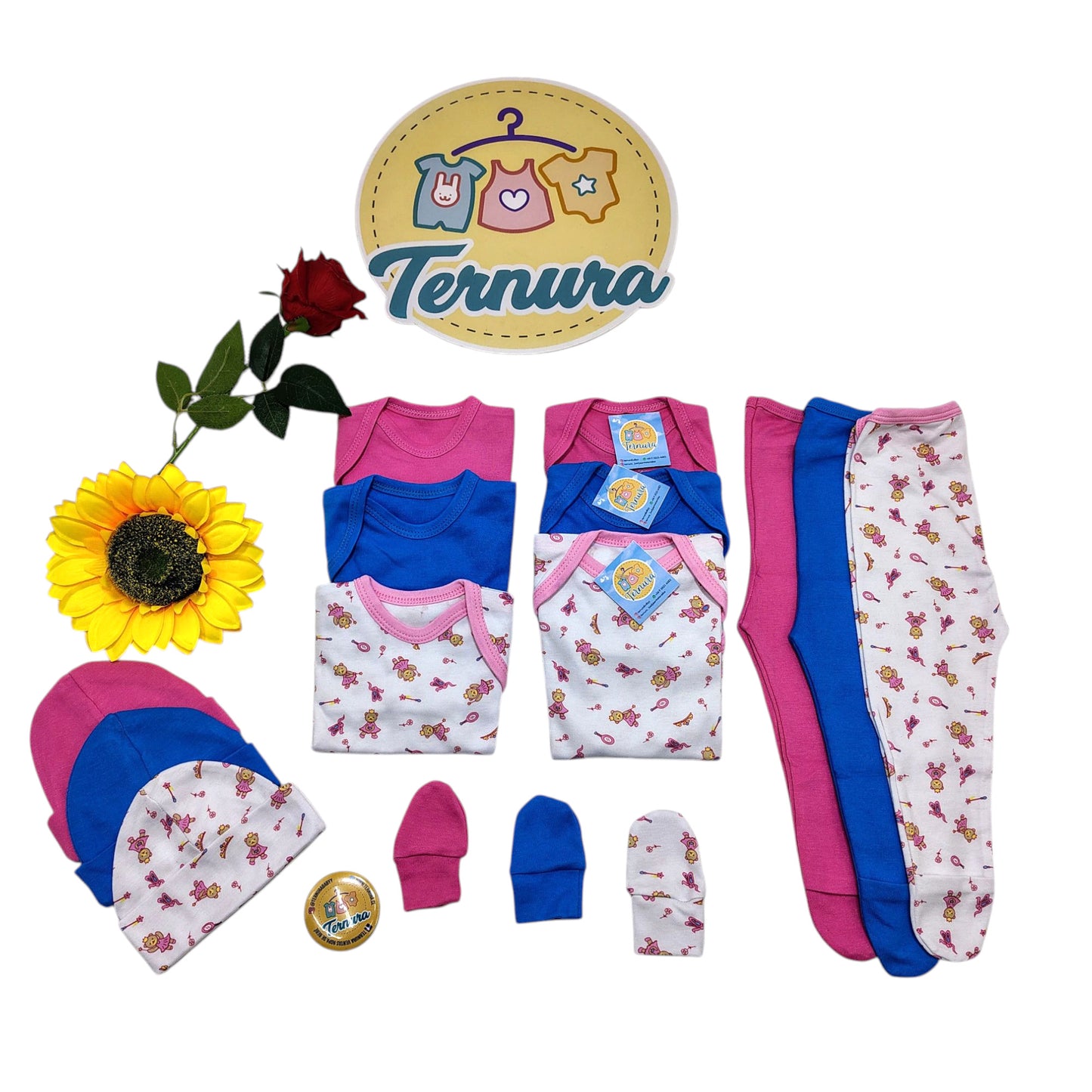 👶✨ Pack Ajuar Premium 15 Piezas para Bebé 0-3 Meses 🍼💖 – Algodón Hipoalergénico