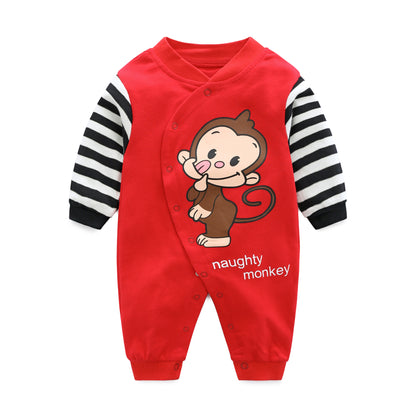 Osito bebé Naughty Monkey rojo - vista frontal completa