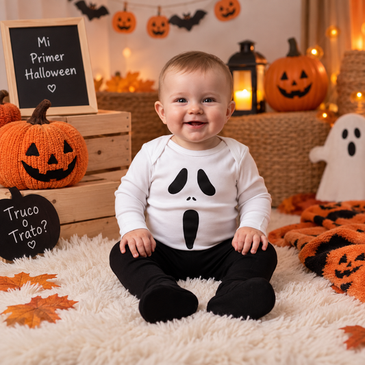 Conjunto Body bebé scream negro Halloween