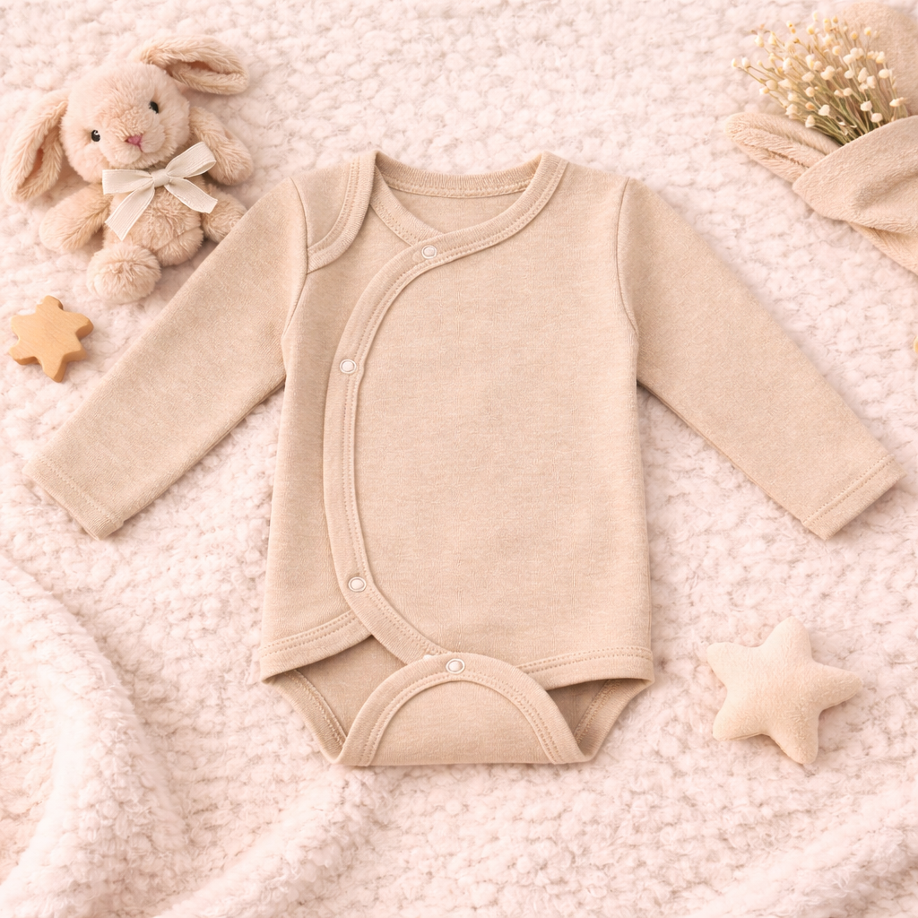 Body Bebé Prematuro con Mitones Beige