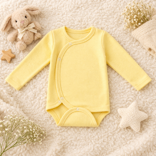 Body Bebé Prematuro con Mitones Amarillo