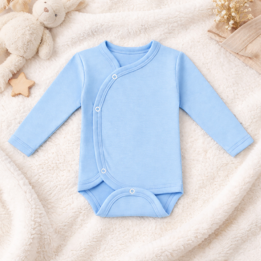 Body Bebé Prematuro con Mitones Celeste