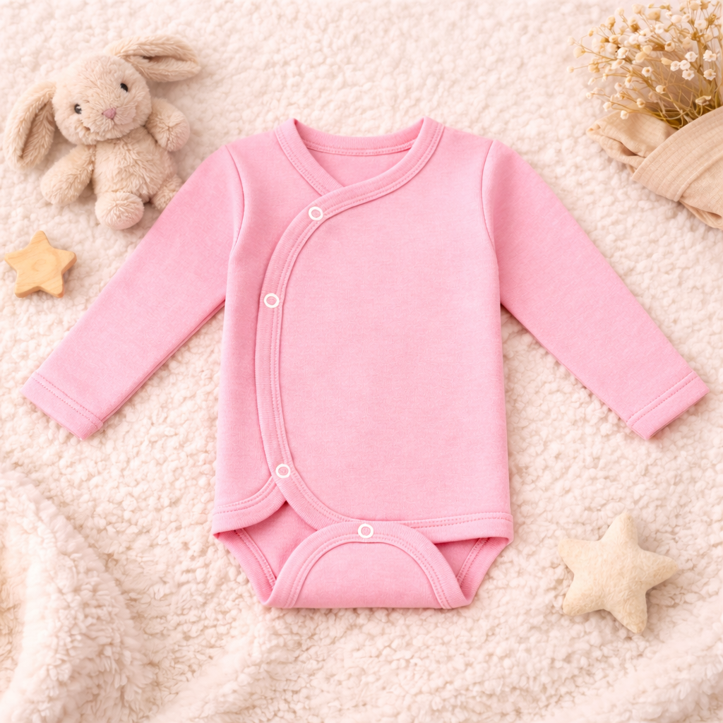 Body Bebé Prematuro con Mitones Rosado