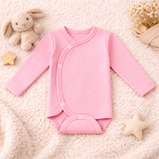 Body Bebé Prematuro con Mitones Rosado