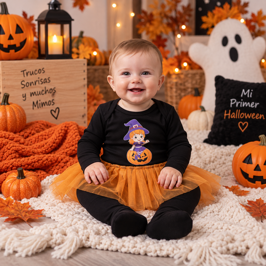 Conjunto bebé brujita  Halloween