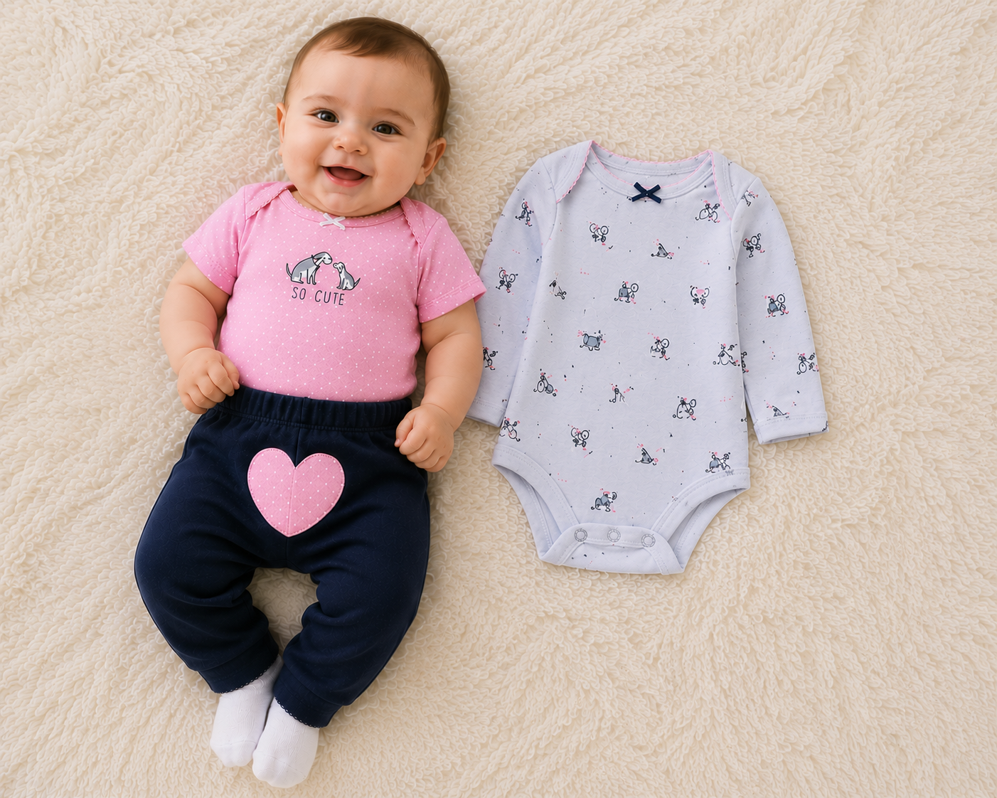 Conjunto Corazón Rosa