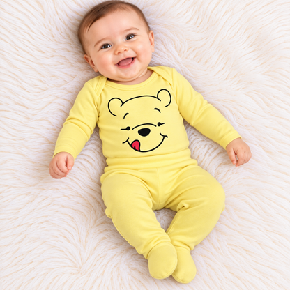 Conjunto bebé Winnie Pooh carita amarillo