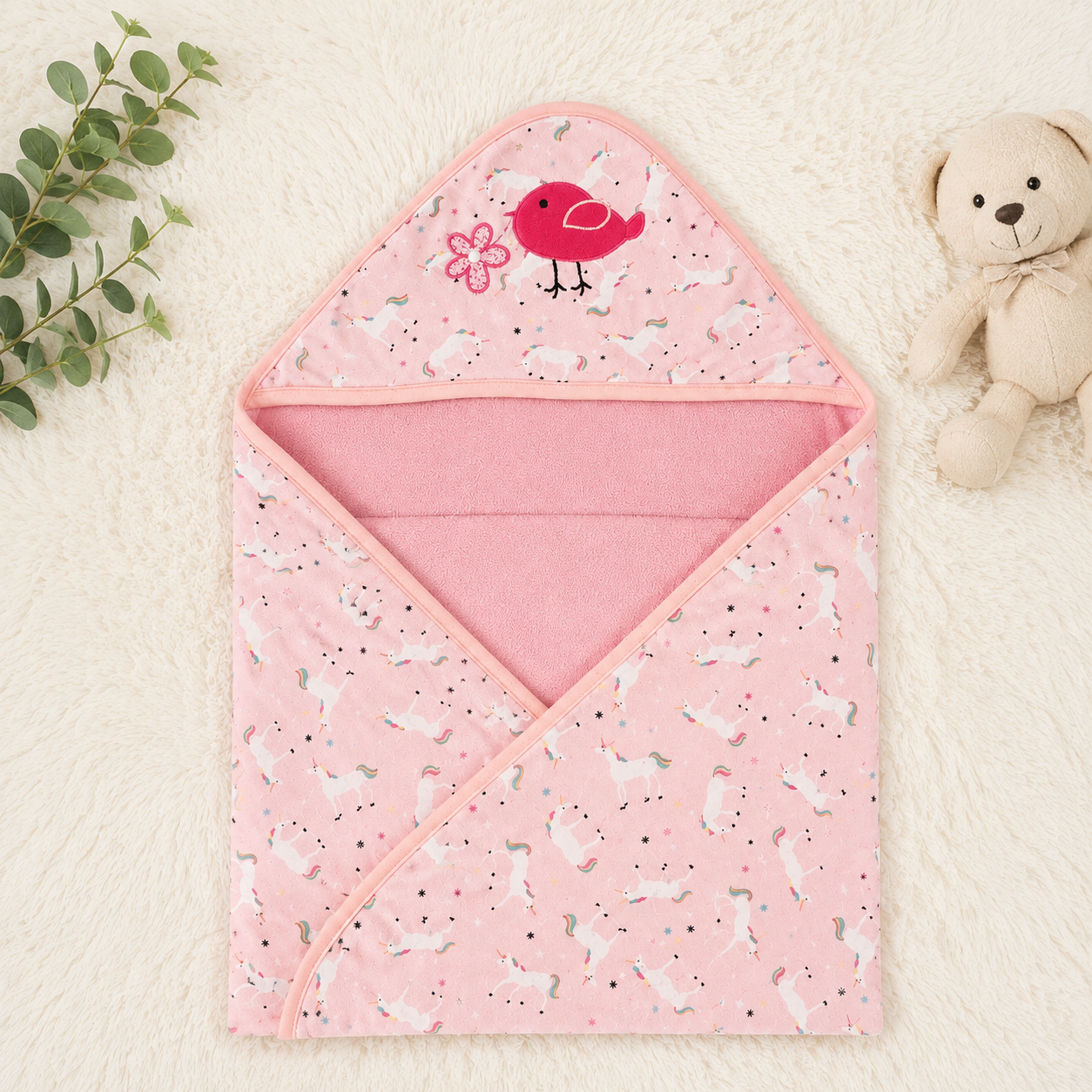 Manta unicornios con capucha - vista abierta producto