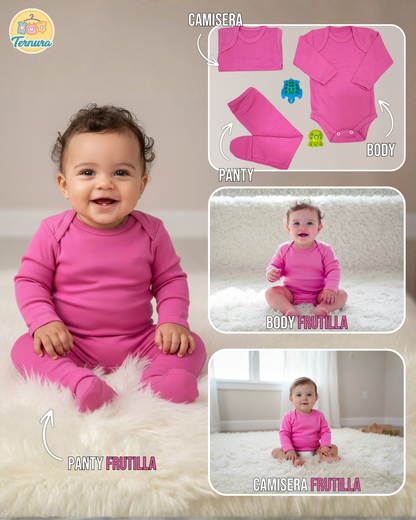 👶Conjunto Body + Camiseta + Panty Infantil