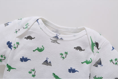 Detalle cuello body manga corta dinosaurios