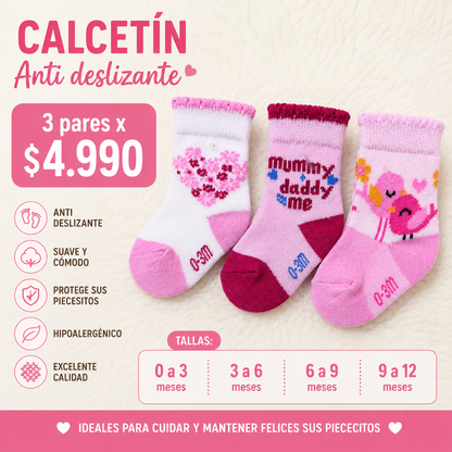Calcetines Antideslizantes para Bebé – Pack 3 Pares