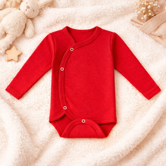 Body Bebé Prematuro con Mitones Rojo