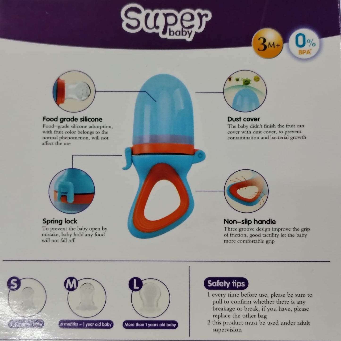 Chupete frutal 3 en uno