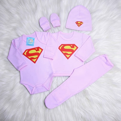 Ajuar para bebé Superman rosado