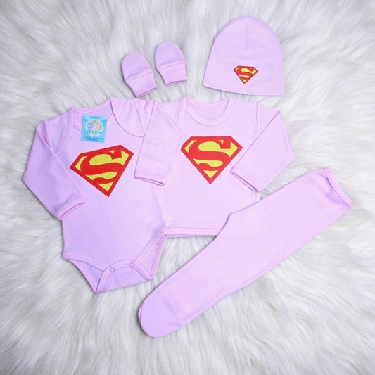 Ajuar para bebé Superman rosado