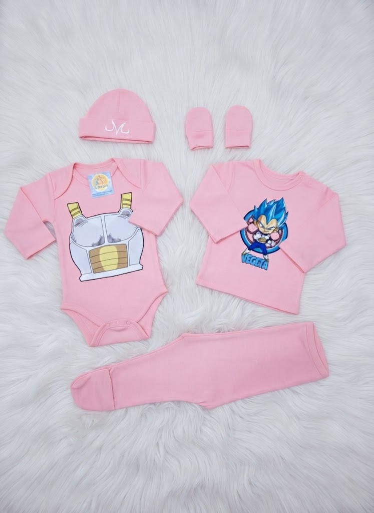 Ajuar para bebé Príncipe Vegeta rosado